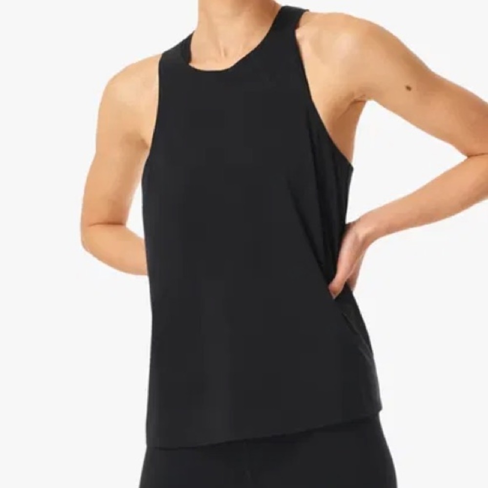 Sweaty Betty Women M Black Reflective Stretch Lightweight Power Mission Tank Top